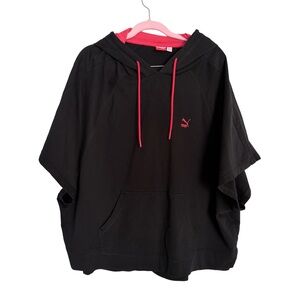 Puma Black Hoodie with Pink Trim